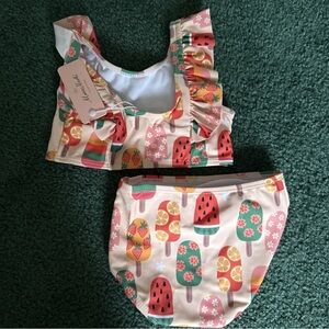 Pink and Green Bikini Set for Swim